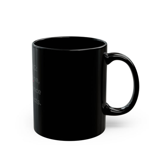 Funny Black Coffee Mug - "WARNING: No caffeine, low patience for redirects" - Perfect Gift for Coffee Lovers